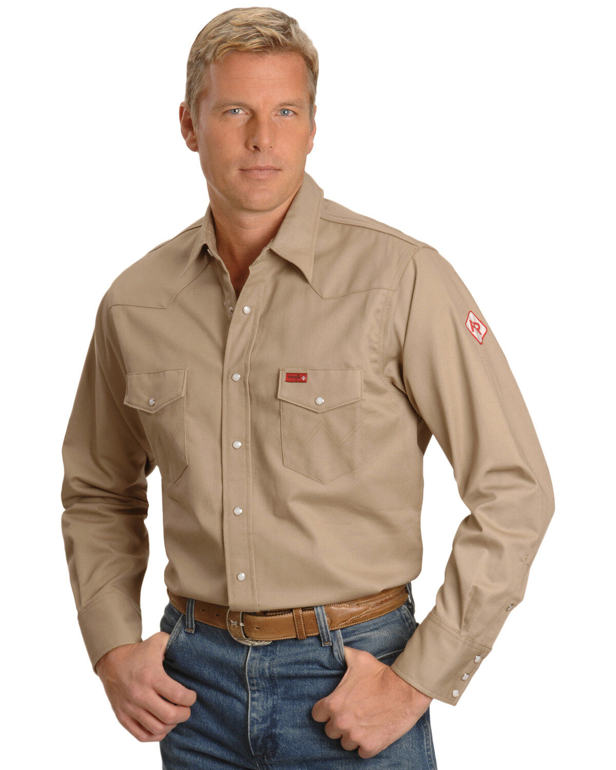 Men's Wrangler FR Long Sleeve Snap Western Work Shirt