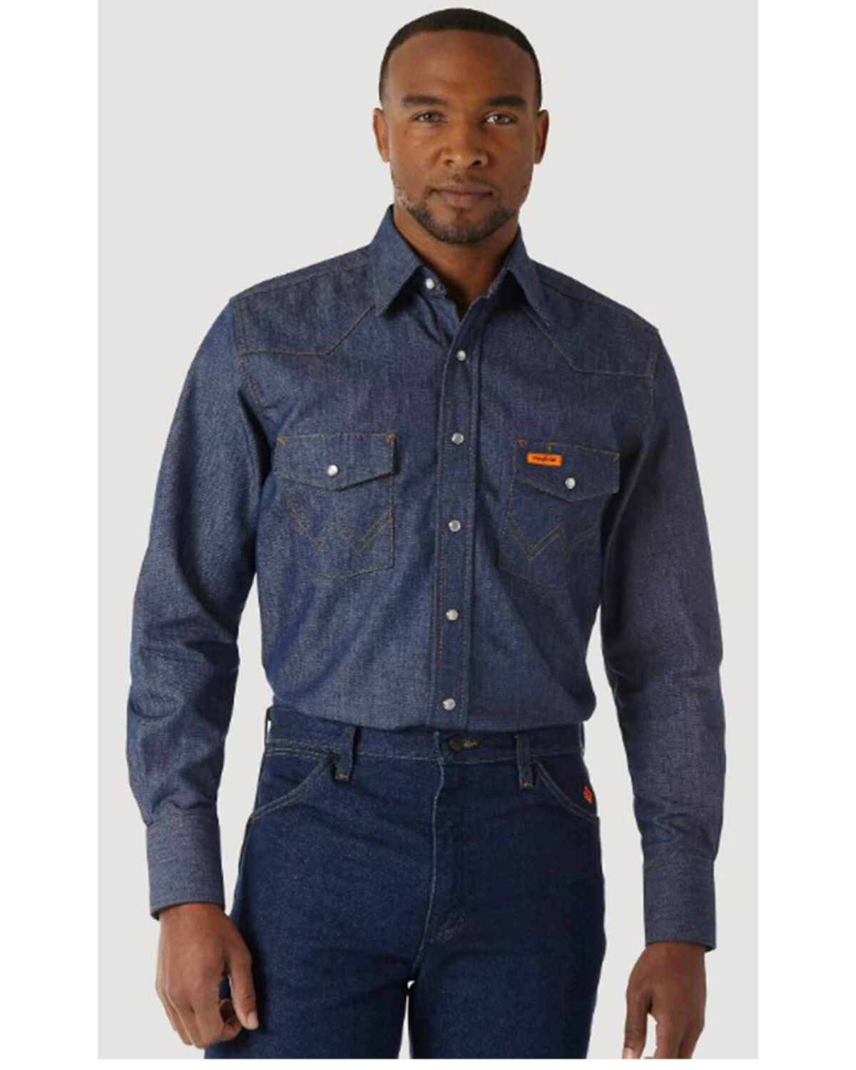 Men's Wrangler FR Long Sleeve Snap Western Work Shirt