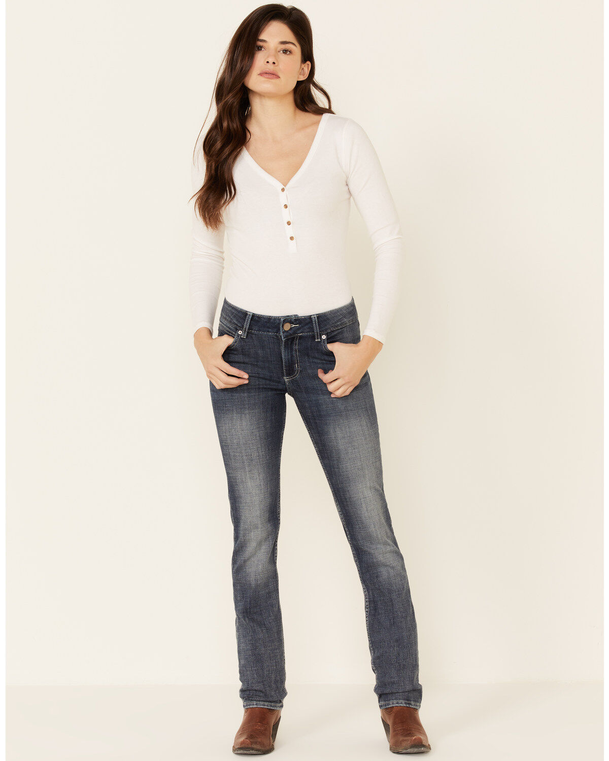 Women's Wrangler Medium Wash Straight Leg Jeans