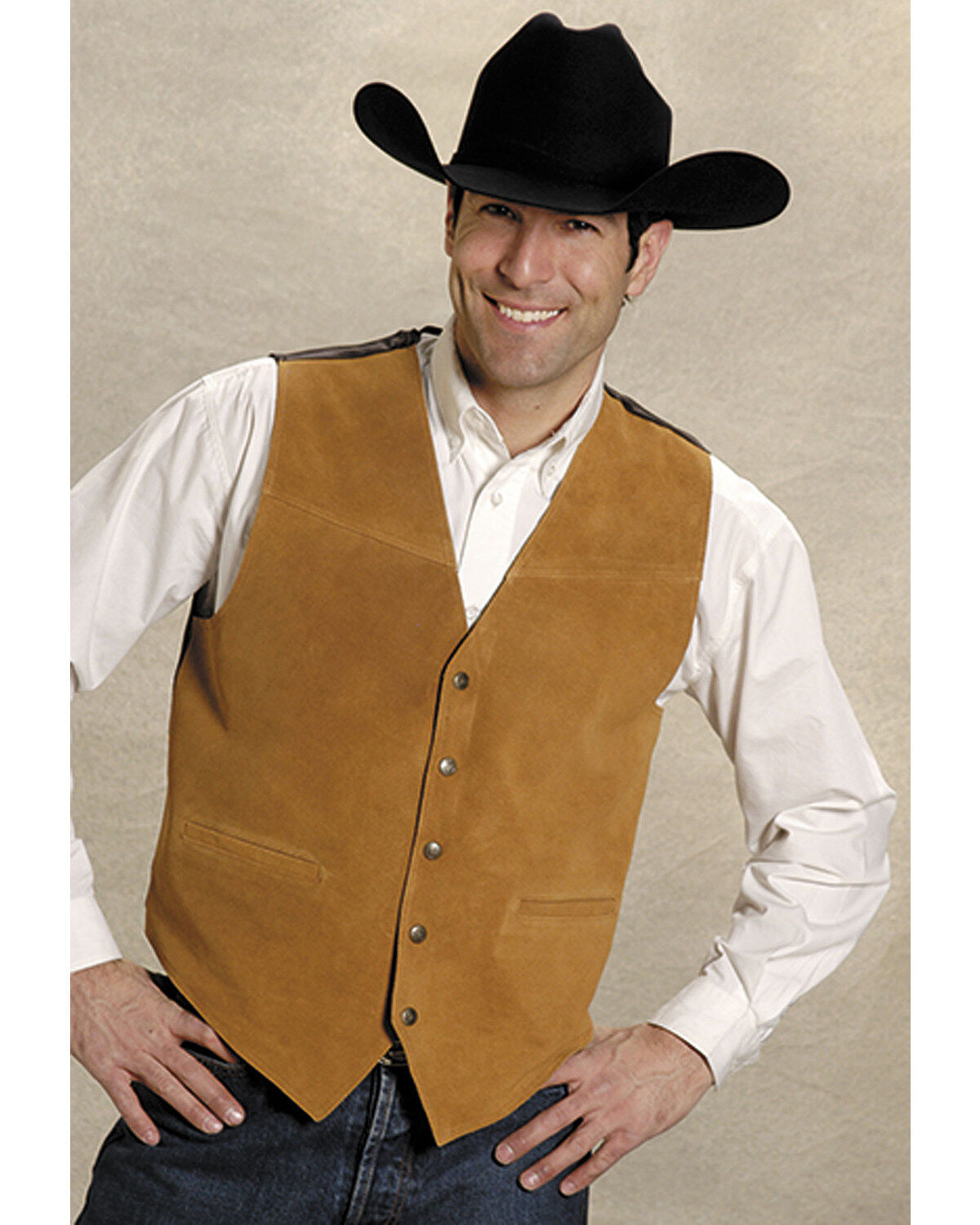 Men's Roper Suede Buckle Tie Vest