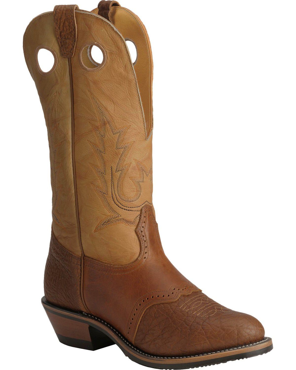 Men's Boulet Buckaroo Saddle Western Boots - Round Toe