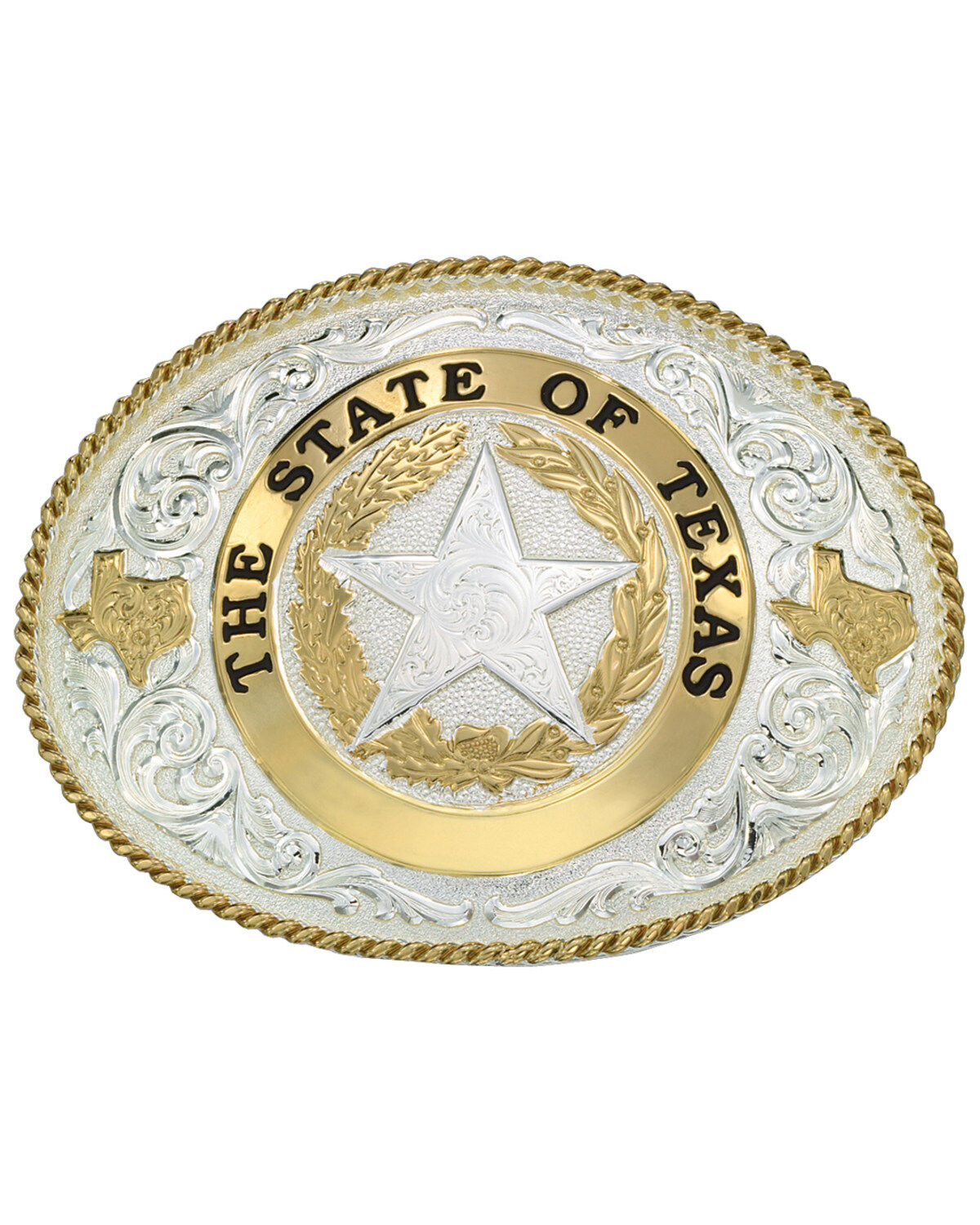 Men's Montana Silversmiths State of Texas Star Seal Western Belt Buckl