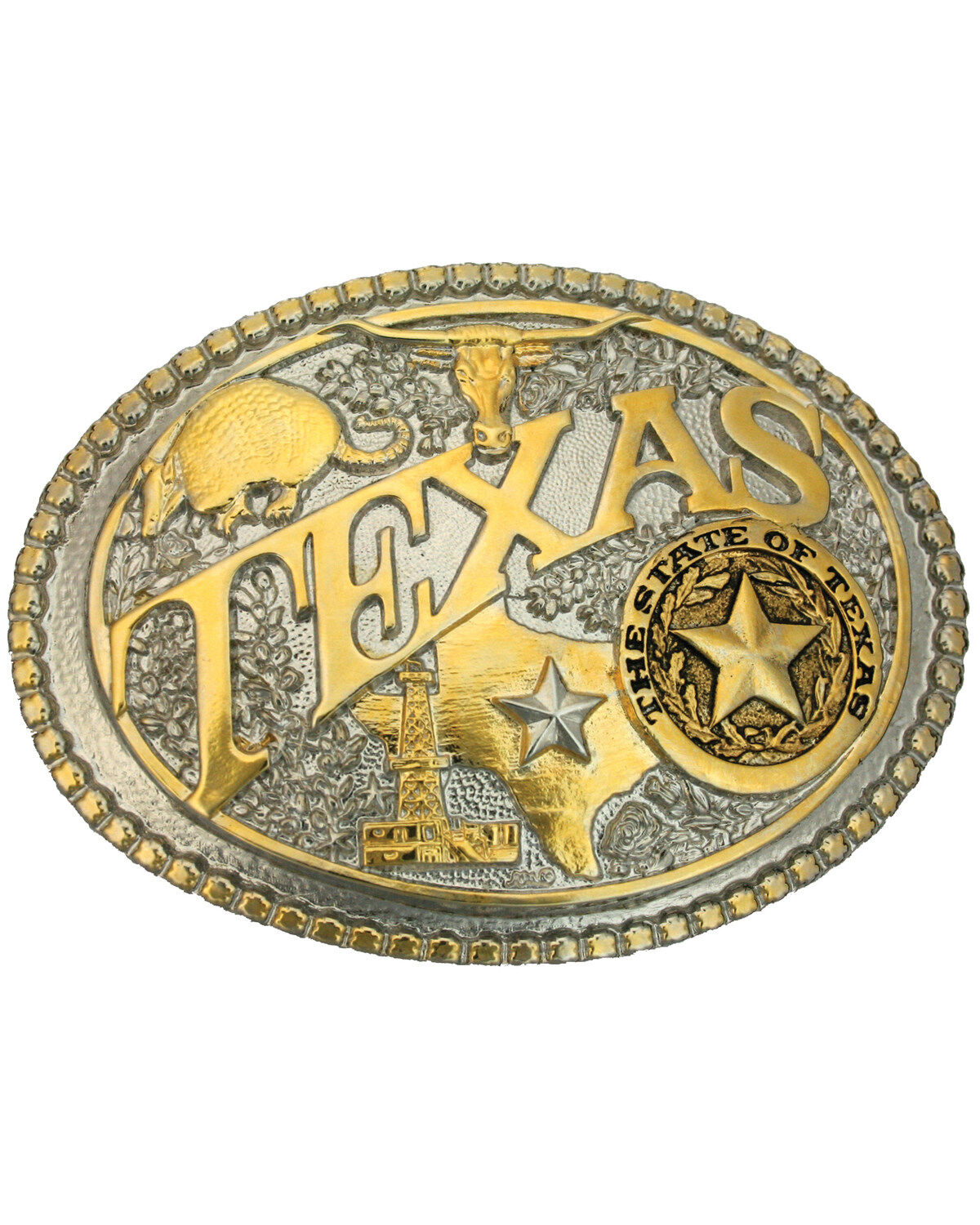 Men's Montana Silversmiths Two-Tone Texas State Heritage Attitude Belt