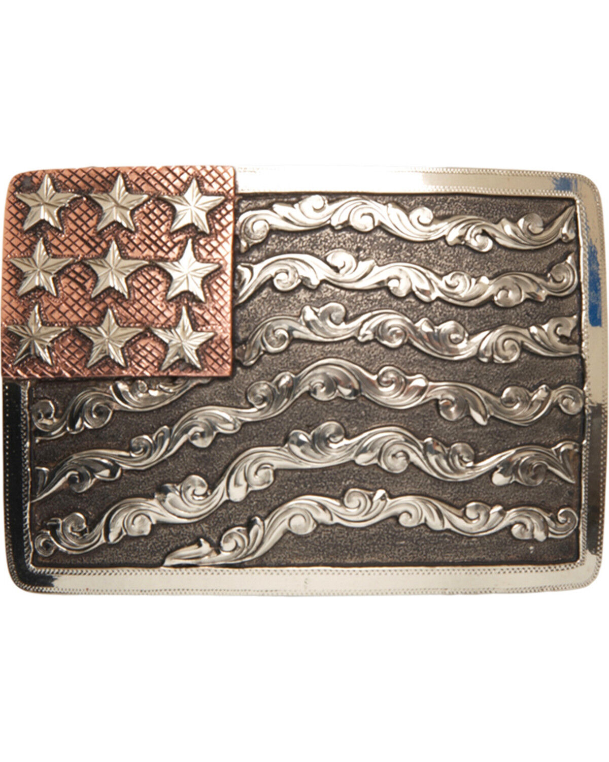 AndWest Denali Vintage American Flag Belt Buckle