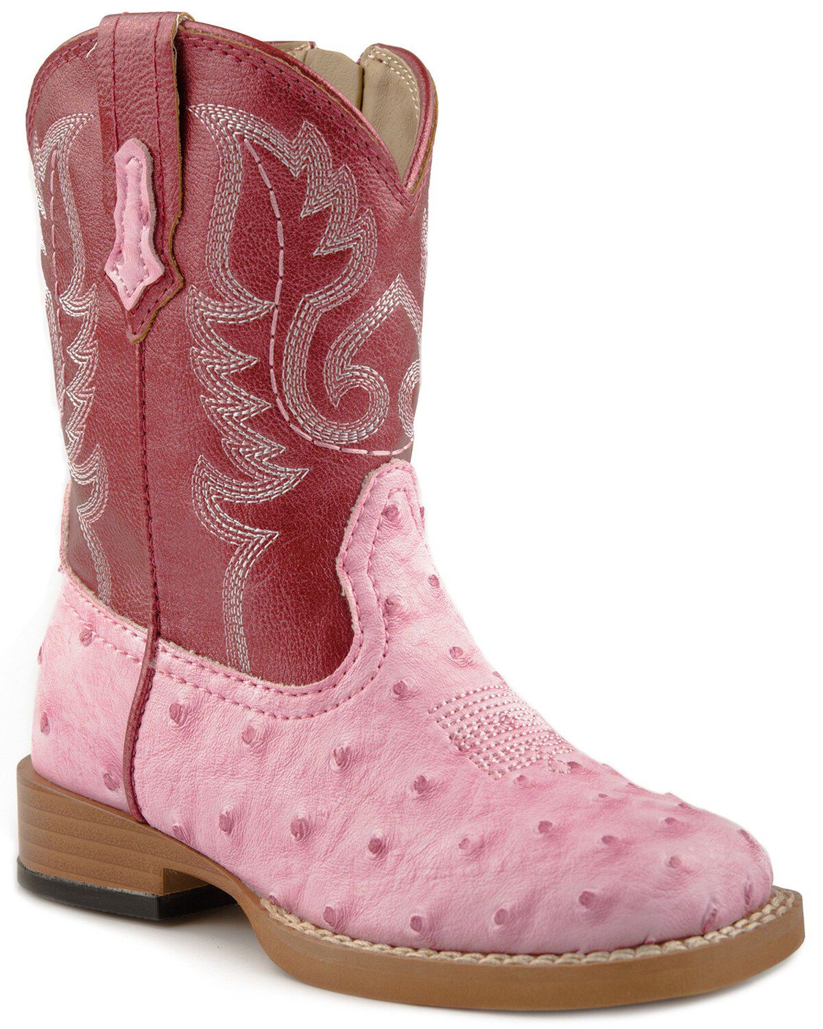 Girls' Roper Toddler Faux Ostrich Western Boots - Square Toe