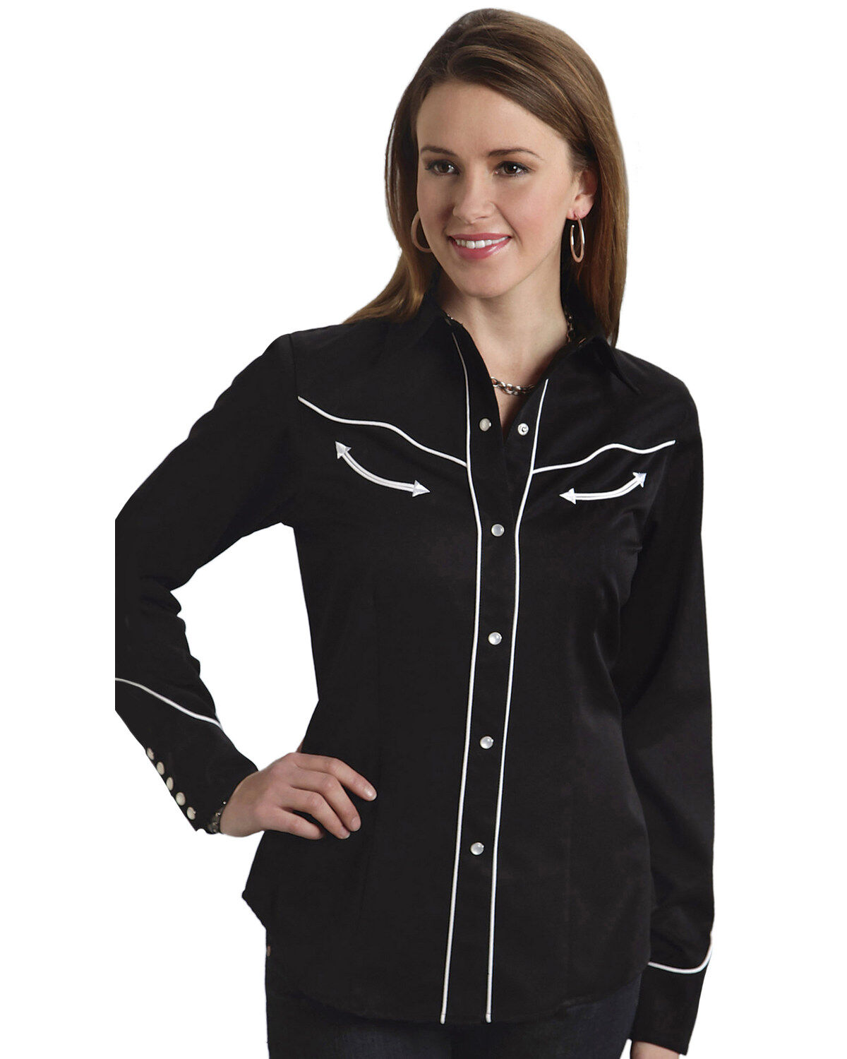 Women's Roper Americana Longhorn Long Sleeve Pearl Snap Western Shirt