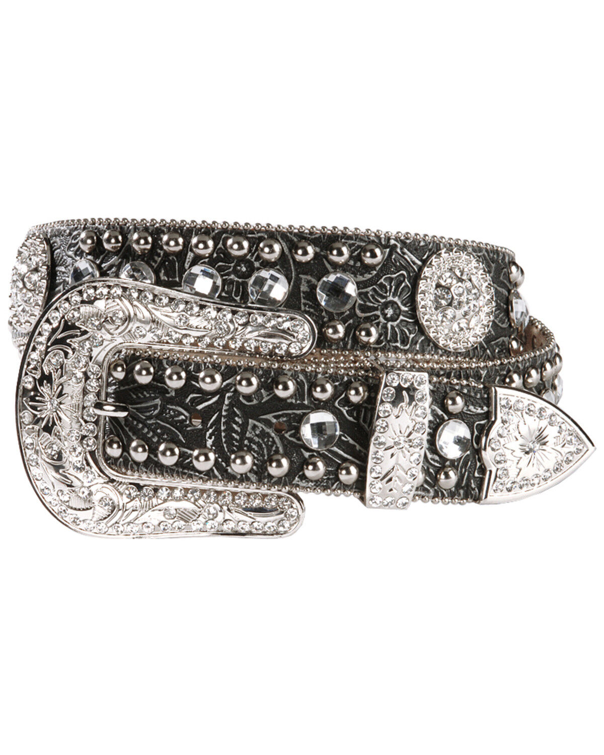 Women's Blazin Roxx Black Tooled Concho Belt