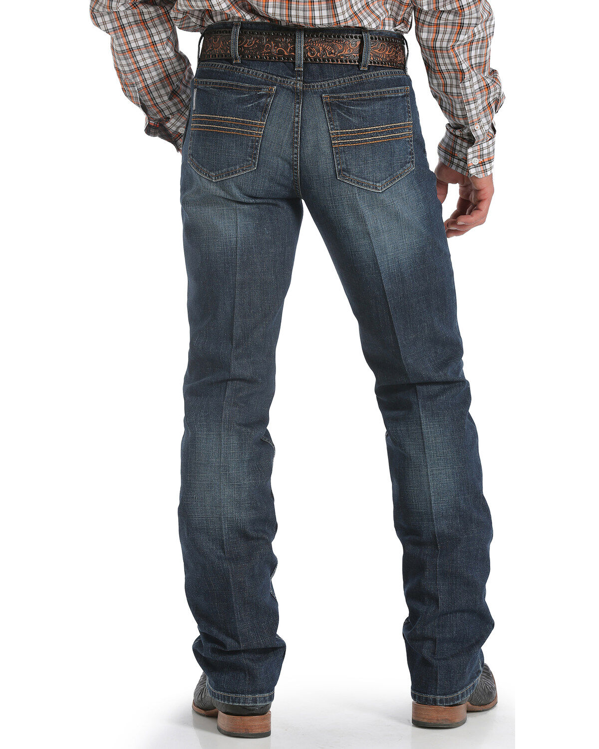 Men's Cinch Silver Label Dark Wash Mid Rise Slim Straight Performance