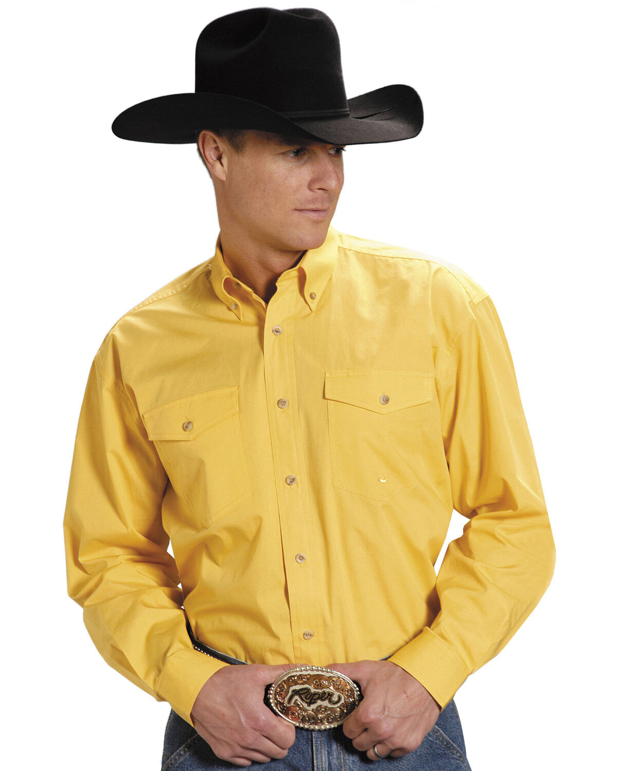 Men's Roper Solid Poplin Long Sleeve Western Shirt - Big & Tall