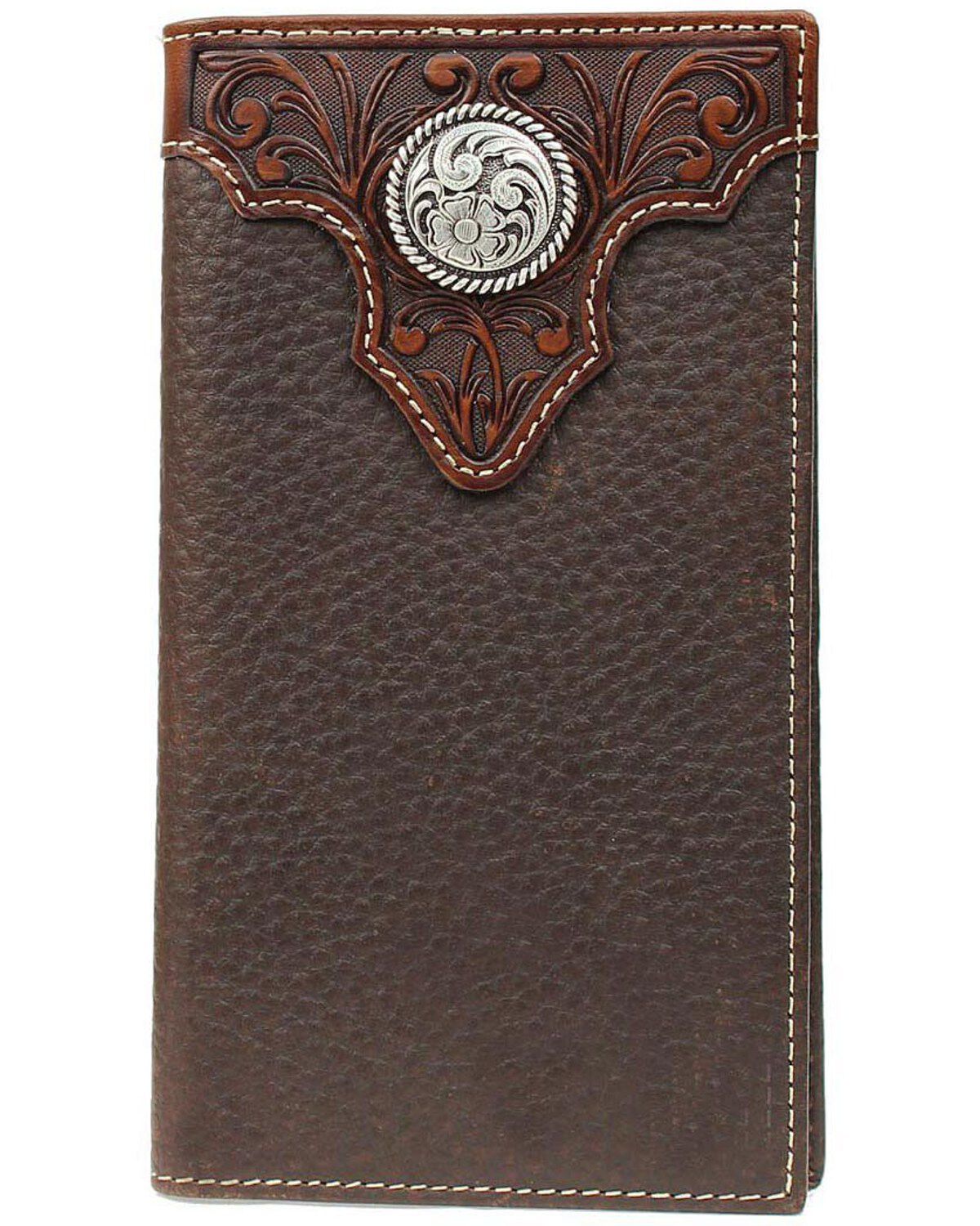 Men's Ariat Tooled Overlay & Concho Rodeo Wallet
