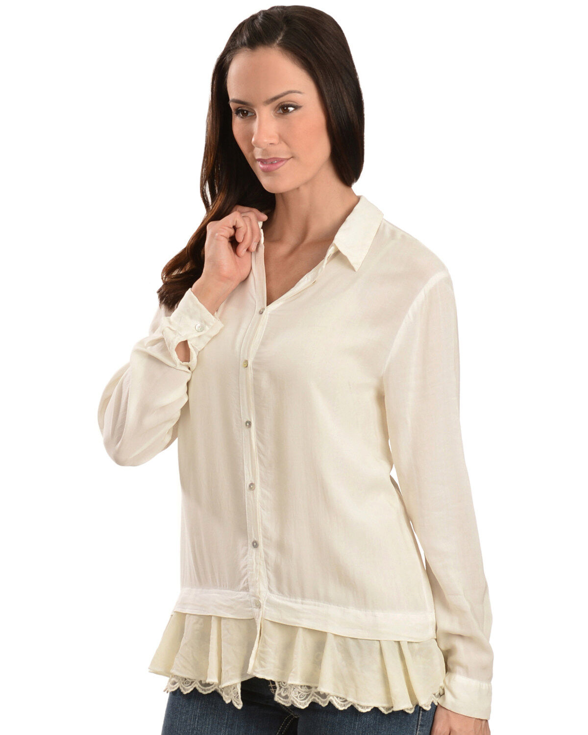 Women's Black Swan Jelena Ruffled Hem Top