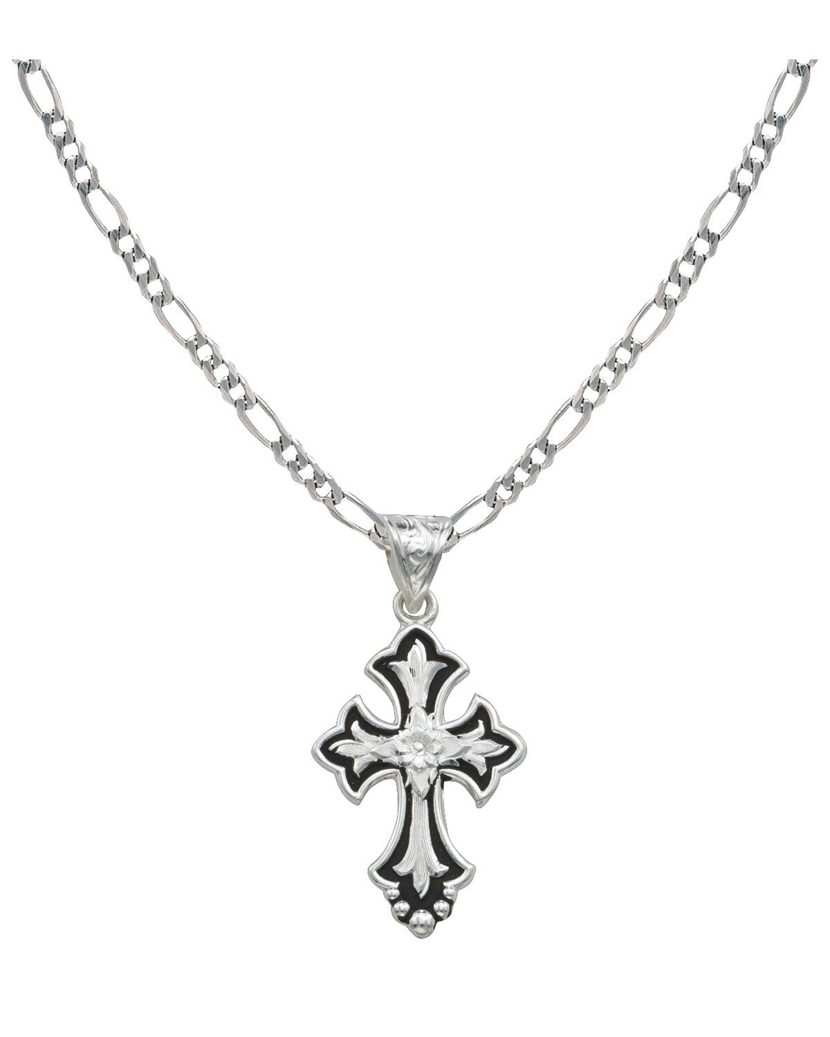 Women's Montana Silversmiths Silver & Black Filigree Cross Necklace
