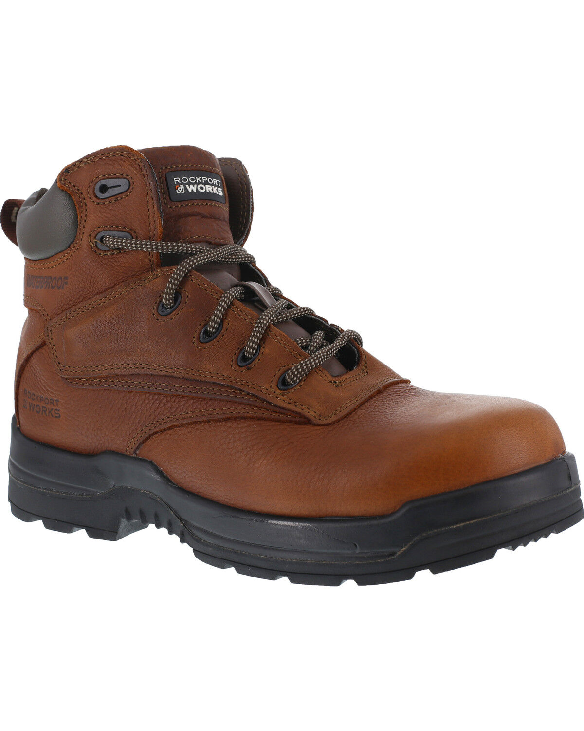 Men's Rockport More Energy Deer Tan 6" Lace-Up Work Boots - Composite