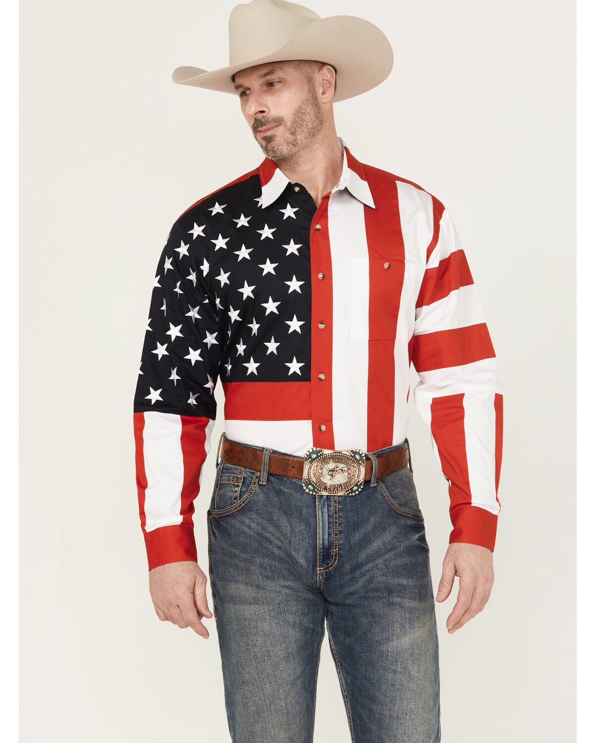 Men's Scully Rangewear by Patriotic American Flag Western Shirt