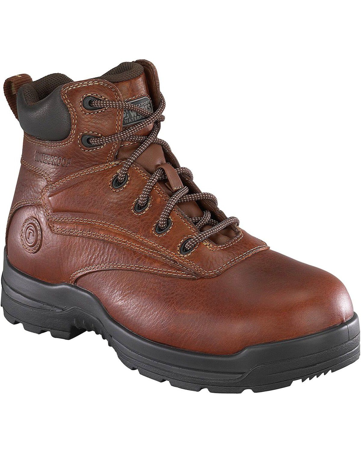 Women's Rockport More Energy Deer Tan 6" Lace-Up Work Boots - Composit
