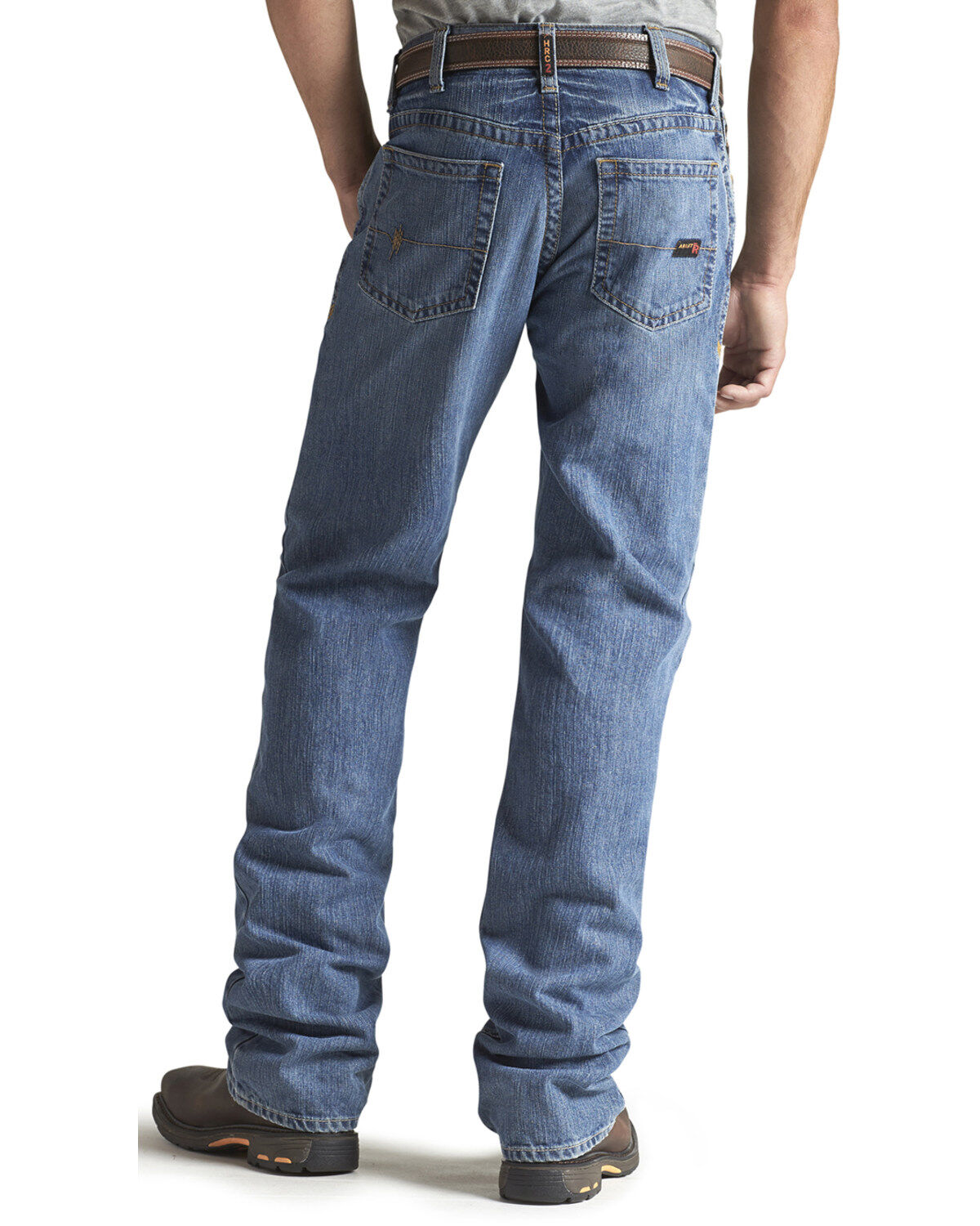 Men's Ariat FR M3 Medium Wash Loose Basic Stackable Straight Leg Jean