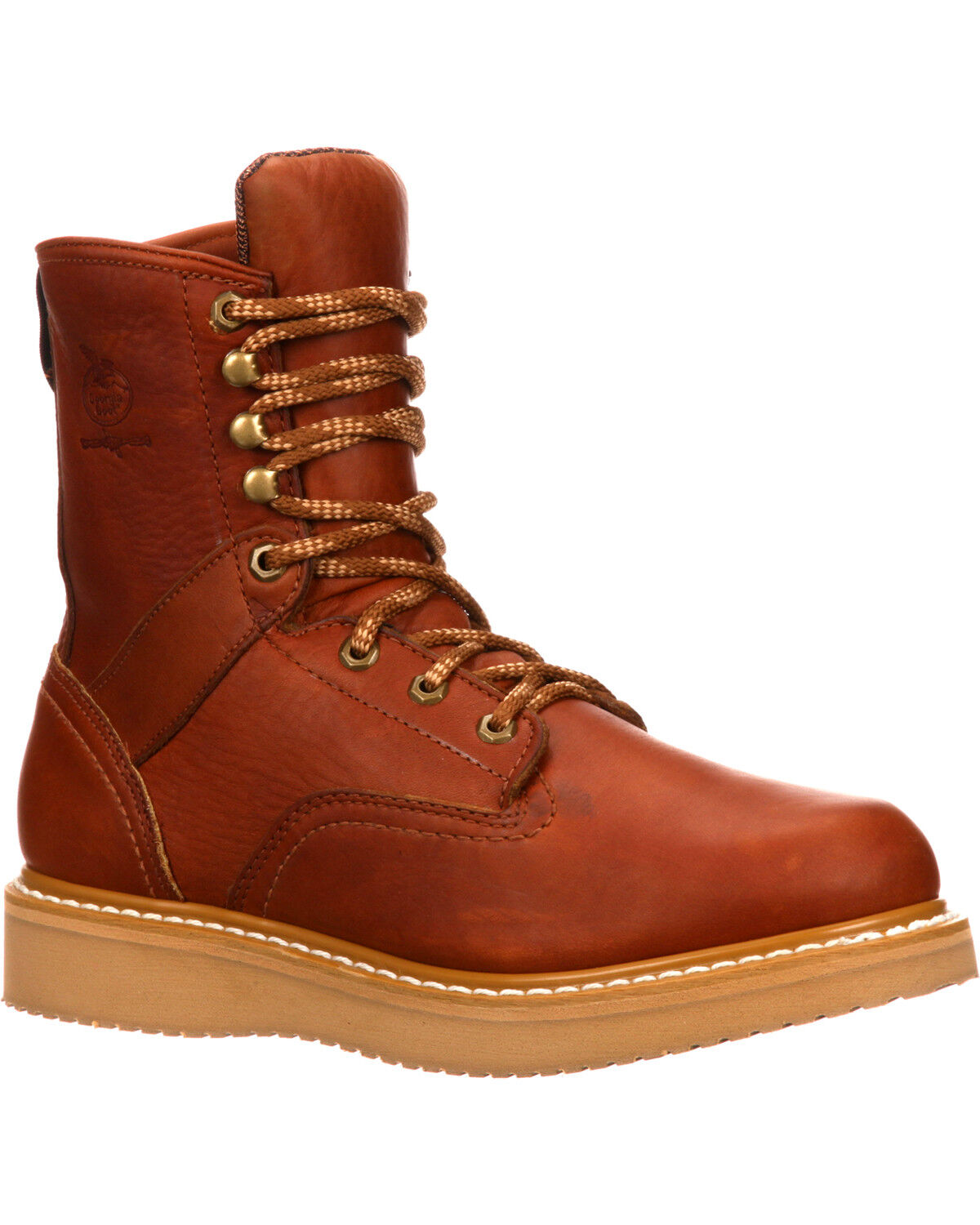 Men's Georgia Boot 8" Barracuda Gold Wedge Work Boots - Soft Toe
