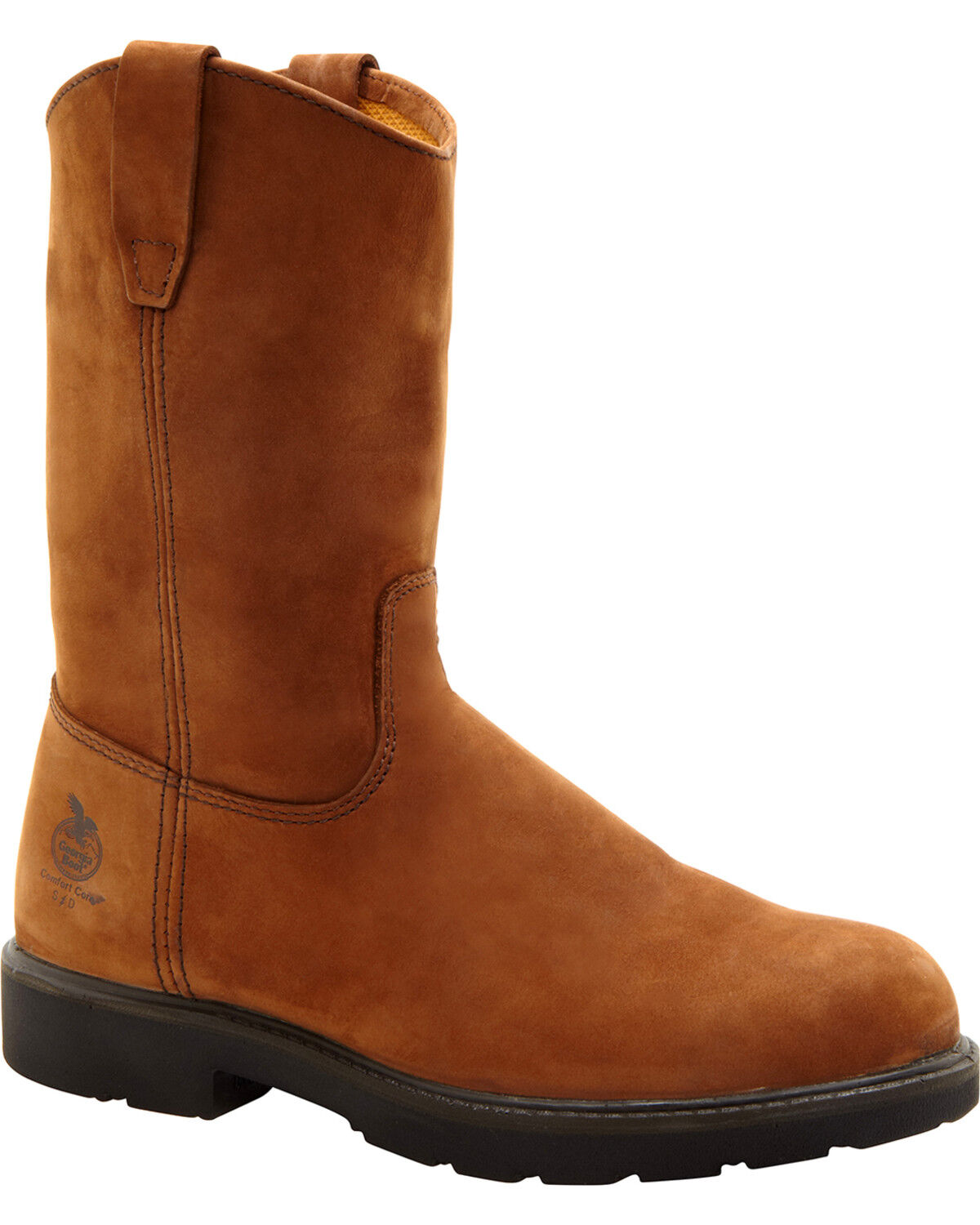 Men's Georgia Boot Wellington Pull On Work Boots - Steel Toe