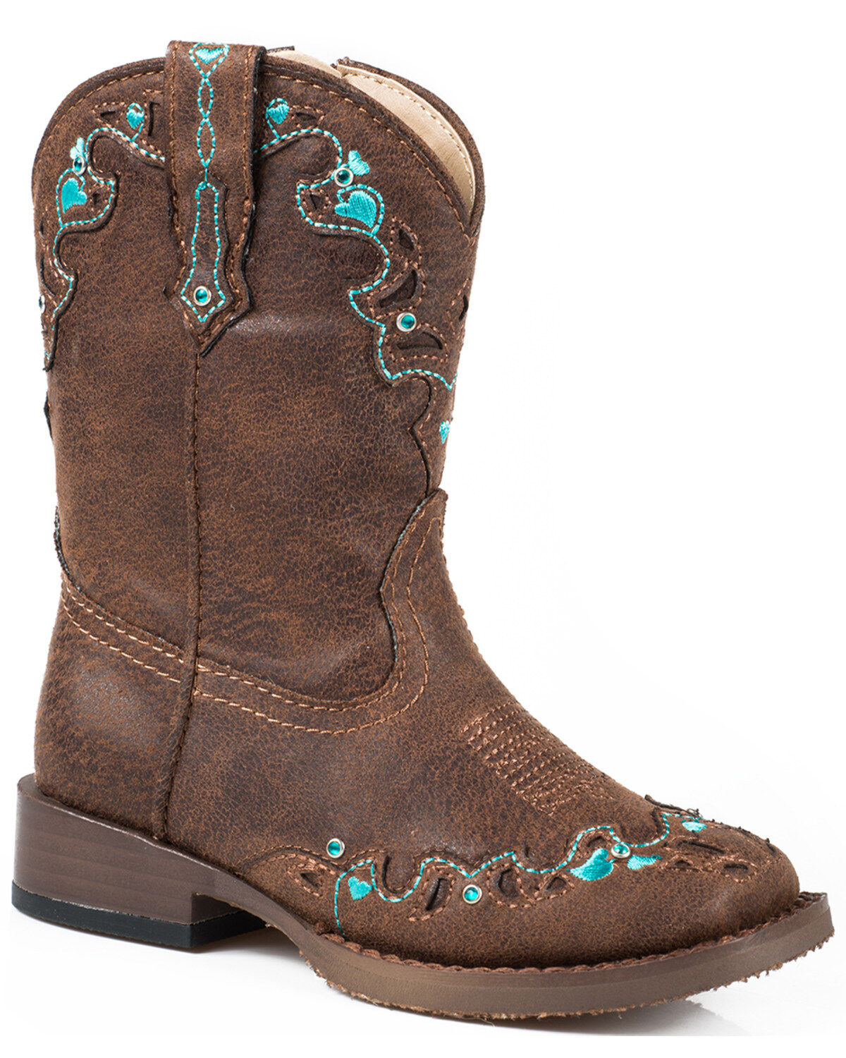 Girls' Roper Toddler Vintage Crystal Western Boots - Square Toe