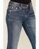 Image #4 - Miss Me Women's Medium Wash Mid Rise Geo Pocket 32" Bootcut Stretch Denim Jeans, Medium Wash, hi-res