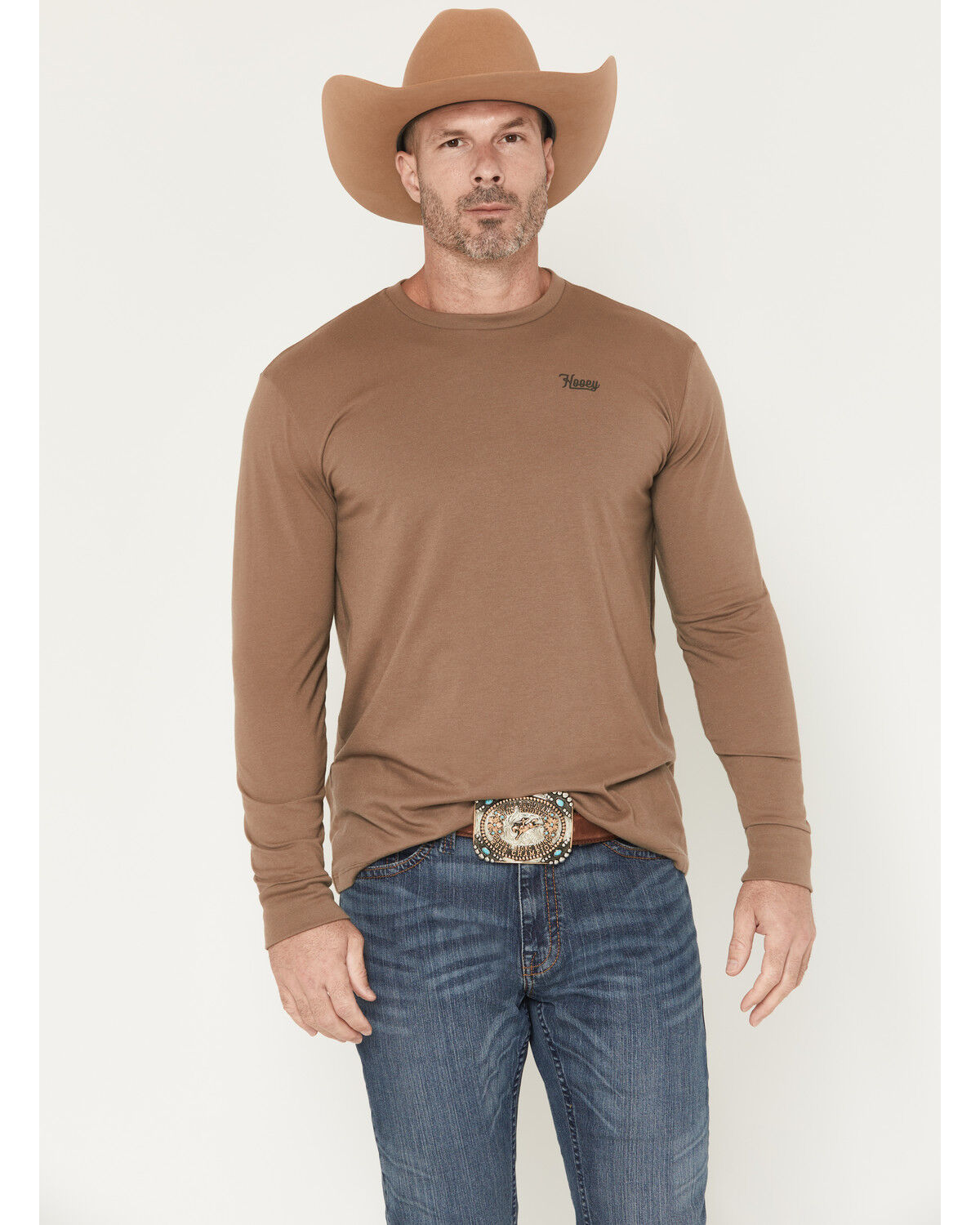 Image #2 - Hooey Men's Knockout Long Sleeve Graphic T-Shirt, Brown, hi-res