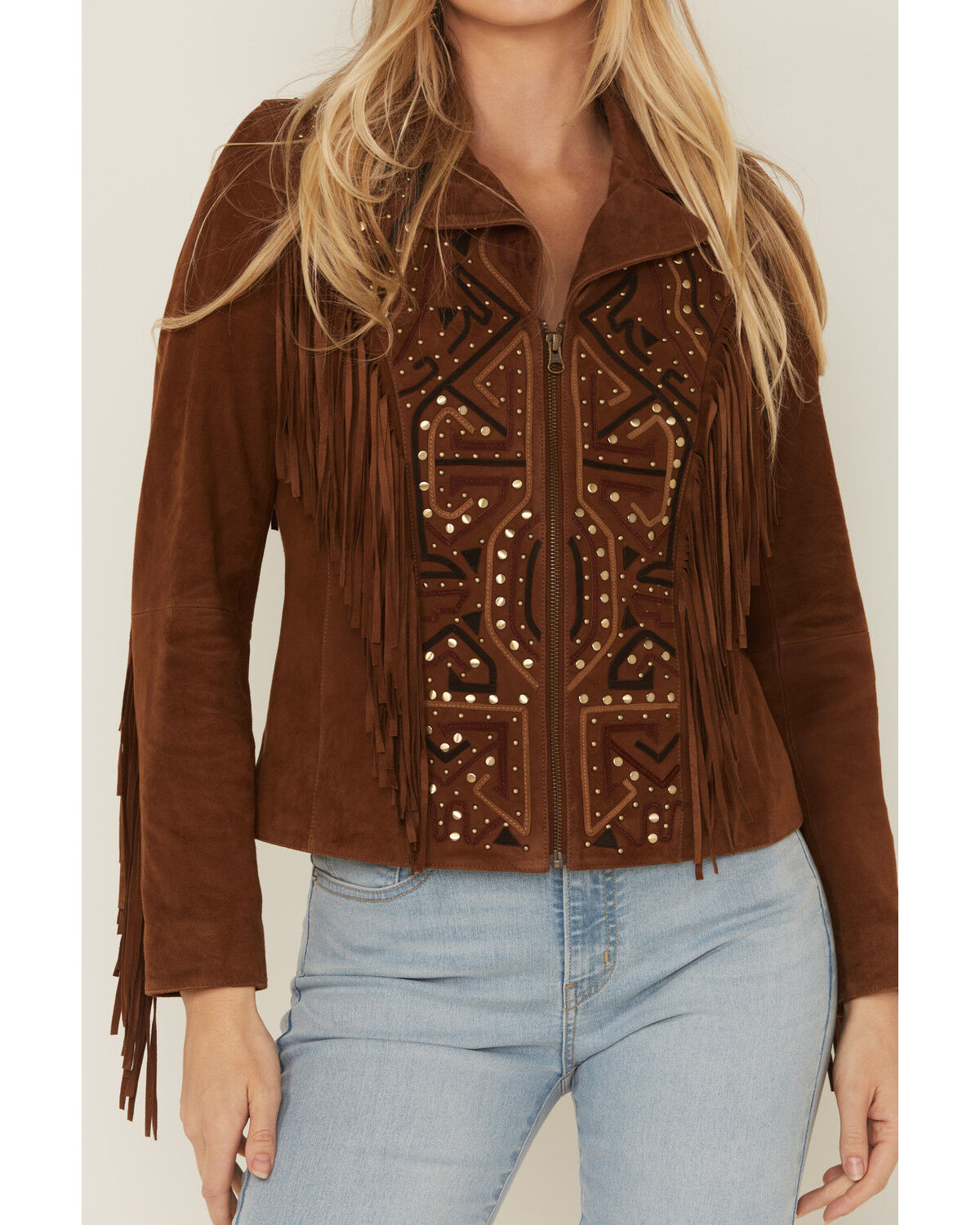 Image #3 - Wonderwest Women's Suede Southwestern Fringe Jacket, , hi-res