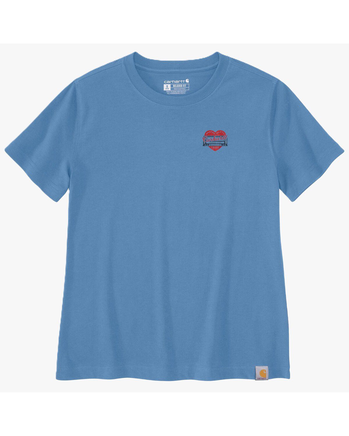 Image #2 - Carhartt Women's Irvine Relaxed Heritage Short Sleeve Graphic Tee, Blue, hi-res