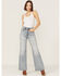 Image #1 - Daze Women's Far Out High Rise Wide Leg Jeans, Light Blue, hi-res