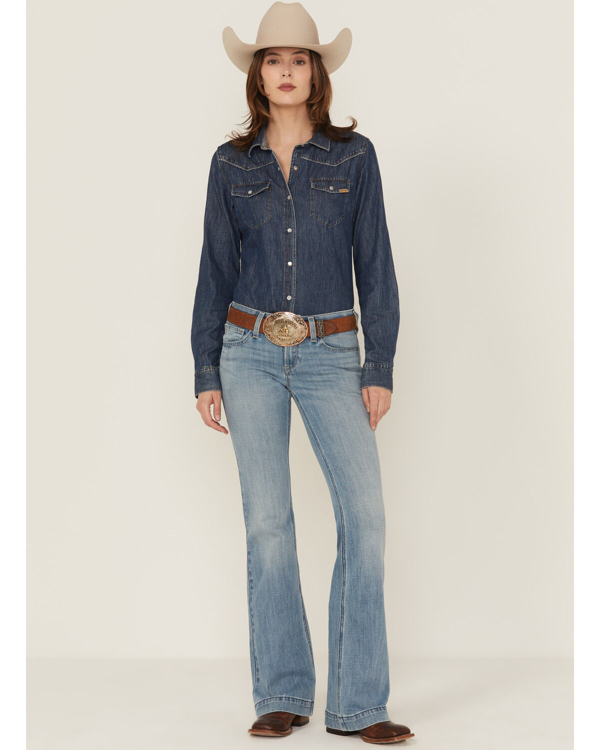 Product Name:  Ariat Women's Zoe Medium Wash Mid Rise Trouser Stretch Denim Jeans
