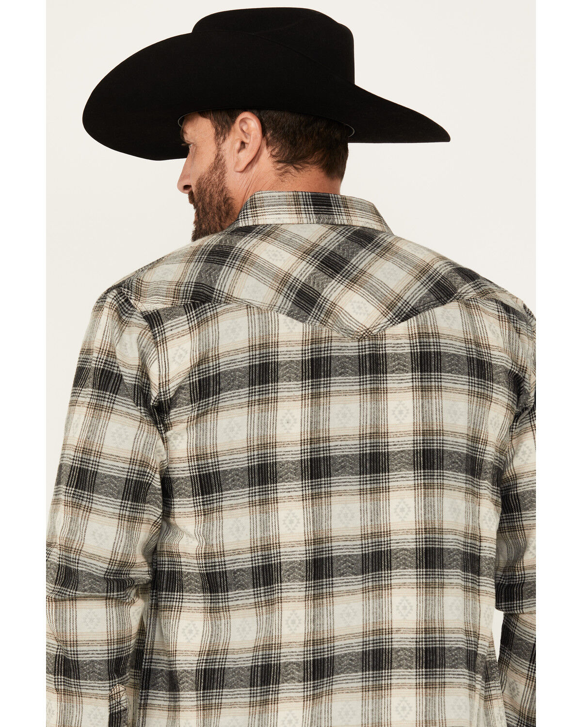 Product Name:  Moonshine Spirit Men's String Fellow Plaid Print Long Sleeve Snap Western Shirt