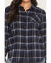 Image #3 - Shyanne Women's Riverfront Plaid Print Long Sleeve Button-Down Flannel Shirt, Navy, hi-res