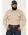 Image #1 - Cody James Men's FR Paisley Striped Print Long Sleeve Snap Stretch Work Shirt, Tan, hi-res