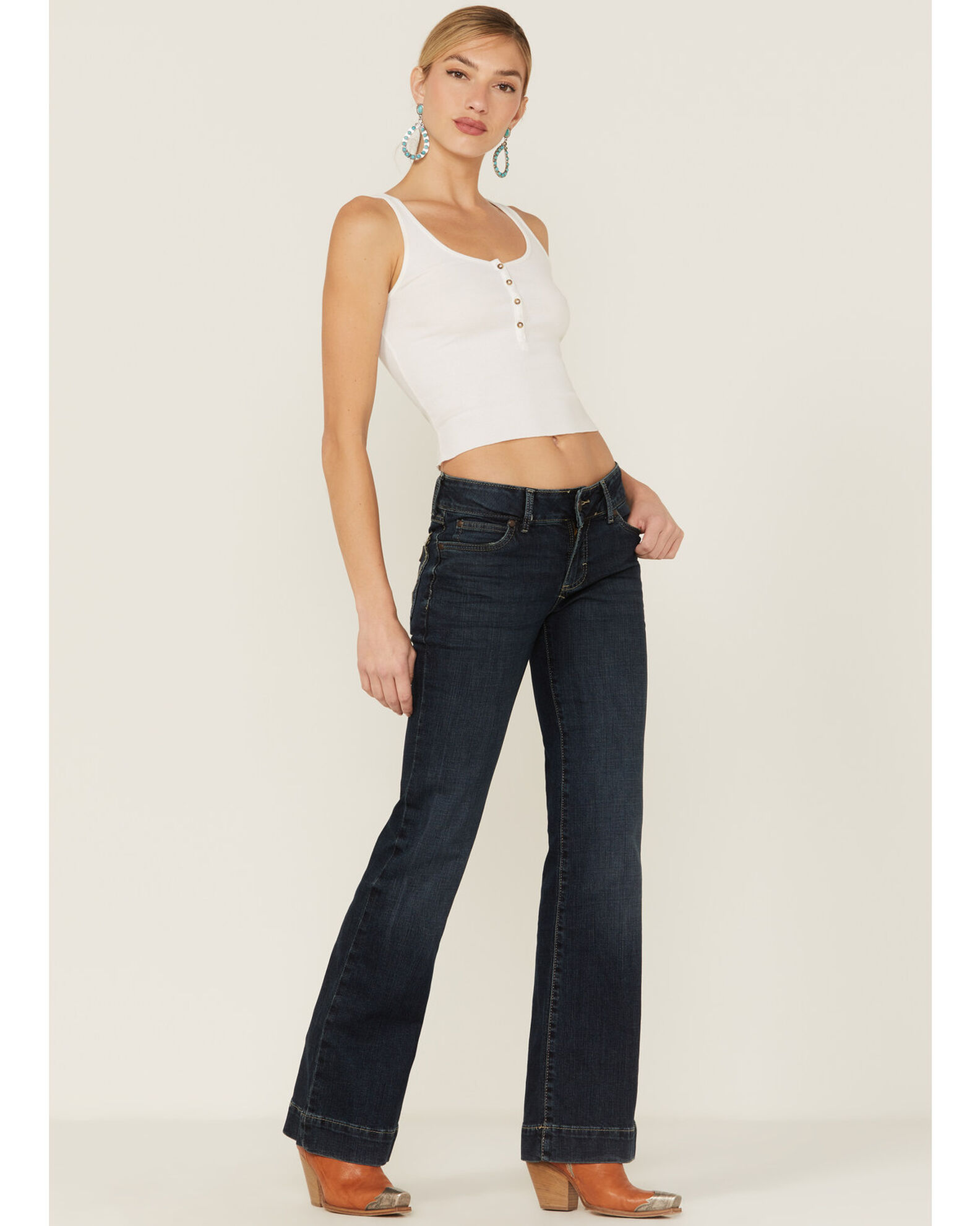 Wrangler Retro Women's Samantha Mae Wide Leg Trouser Jeans | Boot Barn