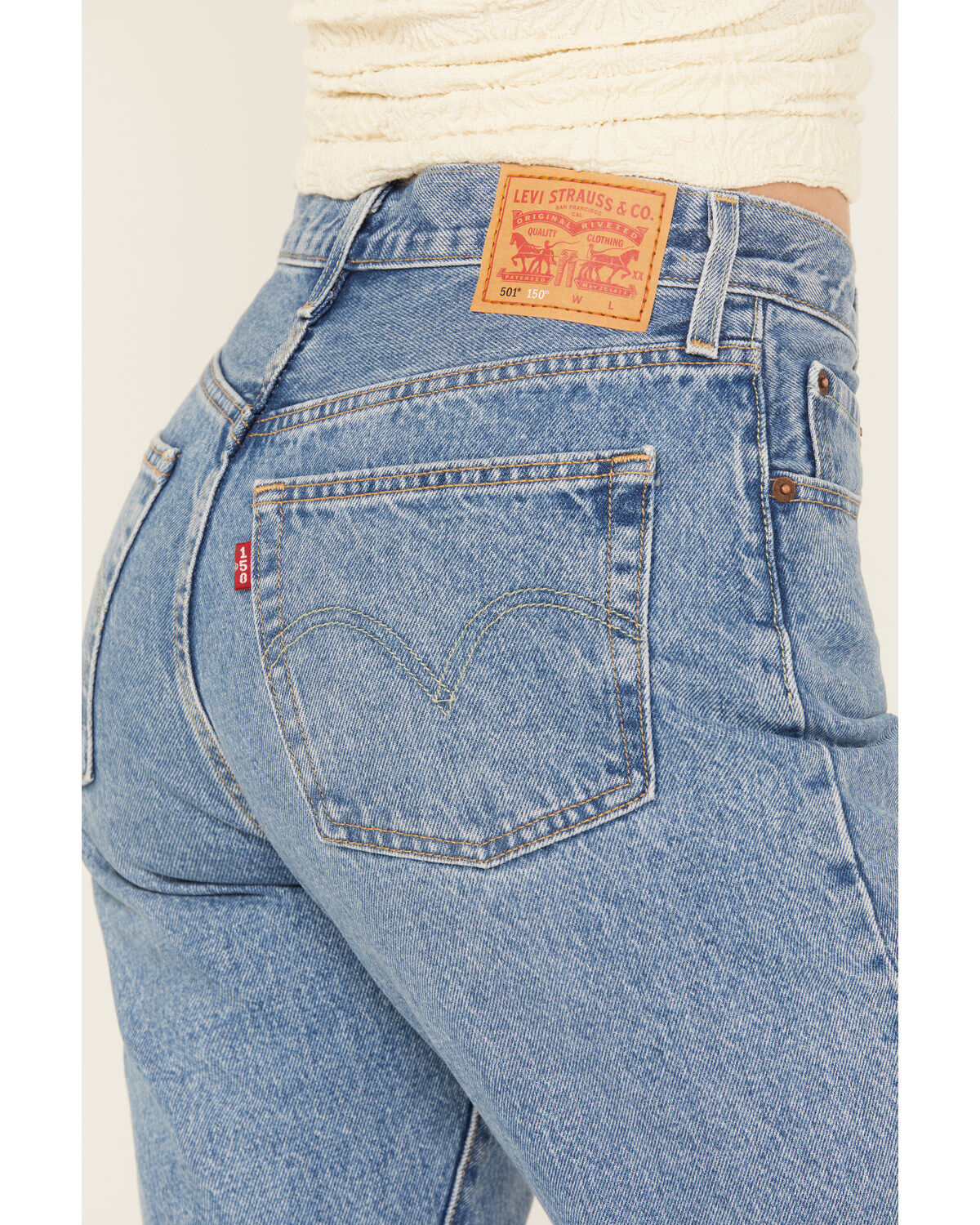 Image #4 - Levi's Women's 501® Medium Wash Field Notes Straight Jeans, Medium Wash, hi-res