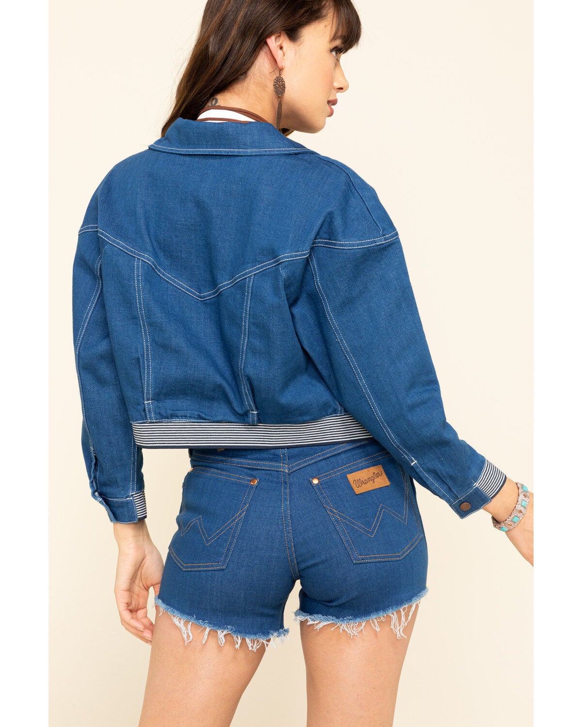 wrangler cropped denim jacket