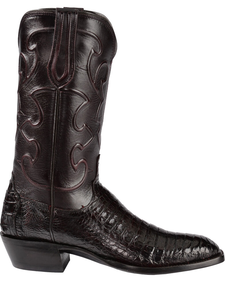 lucchese men's handmade malcolm alligator western boots square toe