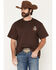 Image #2 - Coors Men's Lonestar Texas Chain Stitch Short Sleeve Graphic T-Shirt, Brown, hi-res