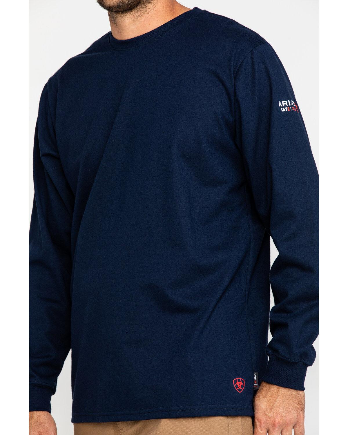 Image #4 - Ariat Men's FR O&G Graphic Long Sleeve Work T-Shirt, Navy, hi-res