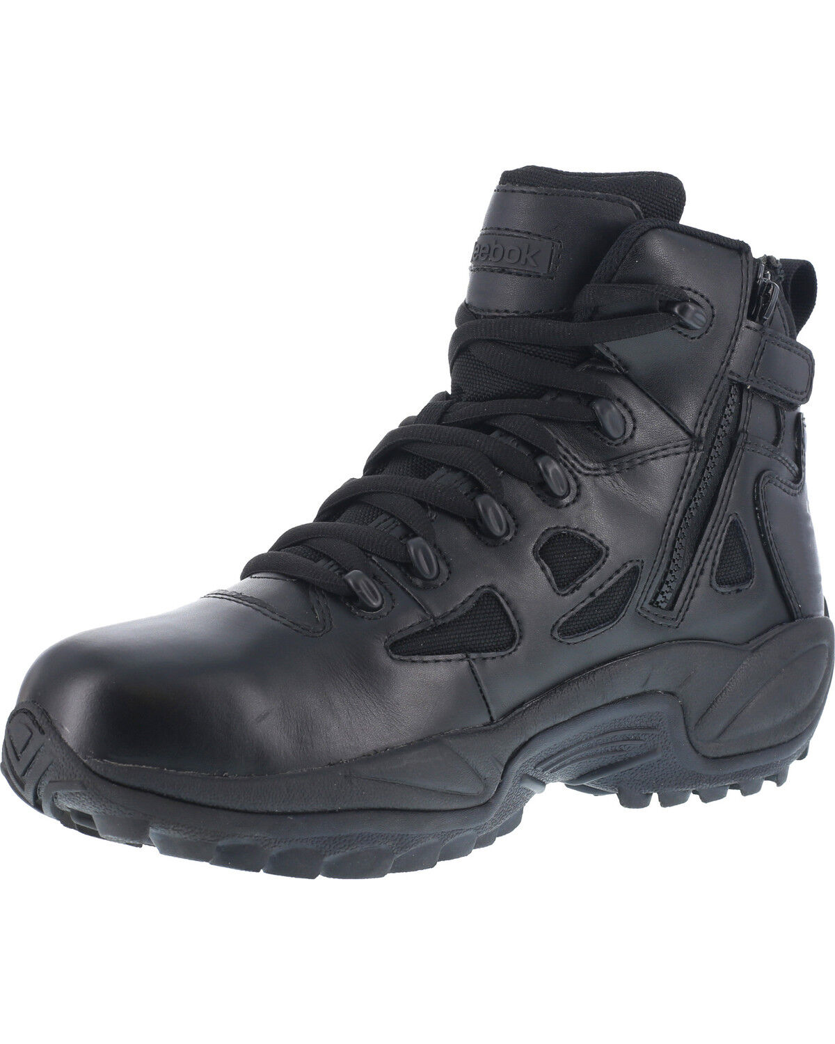 Image #2 - Reebok Men's Stealth 6" Lace-Up Waterproof Side Zip Work Boots - Soft Toe, Black, hi-res