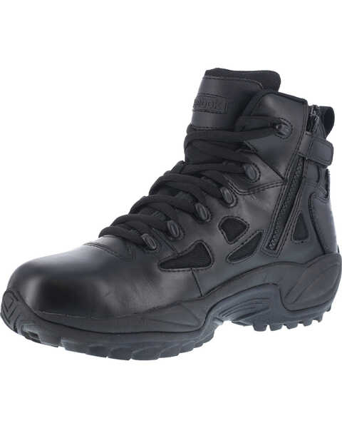Image #2 - Reebok Men's Stealth 6" Lace-Up Waterproof Side Zip Work Boots - Round Toe, Black, hi-res