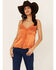 Image #1 - Shyanne Women's Lace Trim Satin Cami, Orange, hi-res