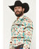 Image #2 - Rock & Roll Denim Men's Southwestern Striped Print Long Sleeve Snap Stretch Western Shirt, Natural, hi-res