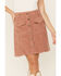 Maggie Sweet Women's Danna Corduroy Button Down Skirt, Rose, hi-res
