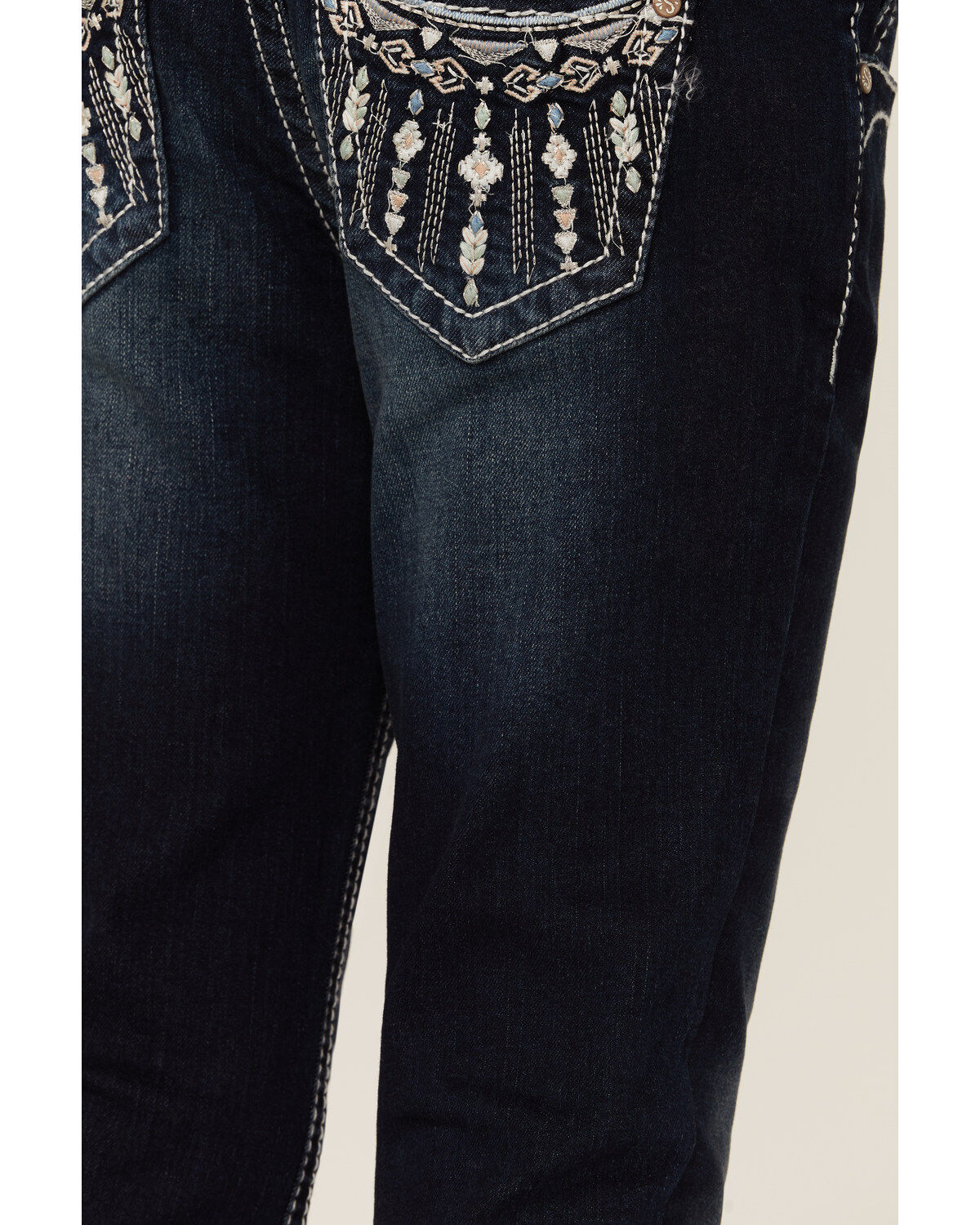 Image #3 - Shyanne Little Girls' Dark Wash Half-Circle Pocket Bootcut Jeans, , hi-res