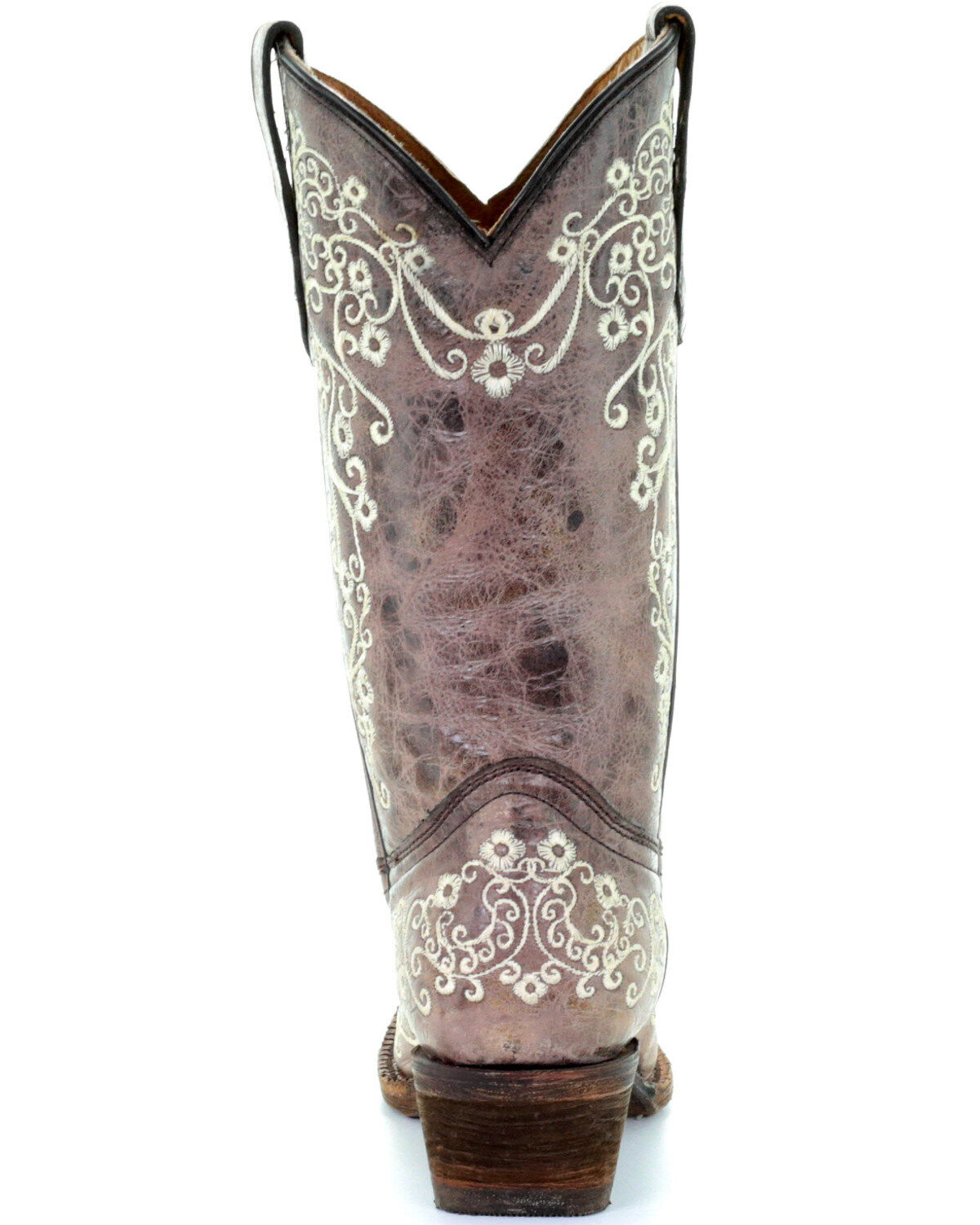 Image #7 - Corral Girls' Scroll Embroidery Western Boots, Brown, hi-res