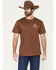 Image #2 - Brixton Men's Boot Barn Exclusive Burrill Short Sleeve Graphic T-Shirt, Brown, hi-res