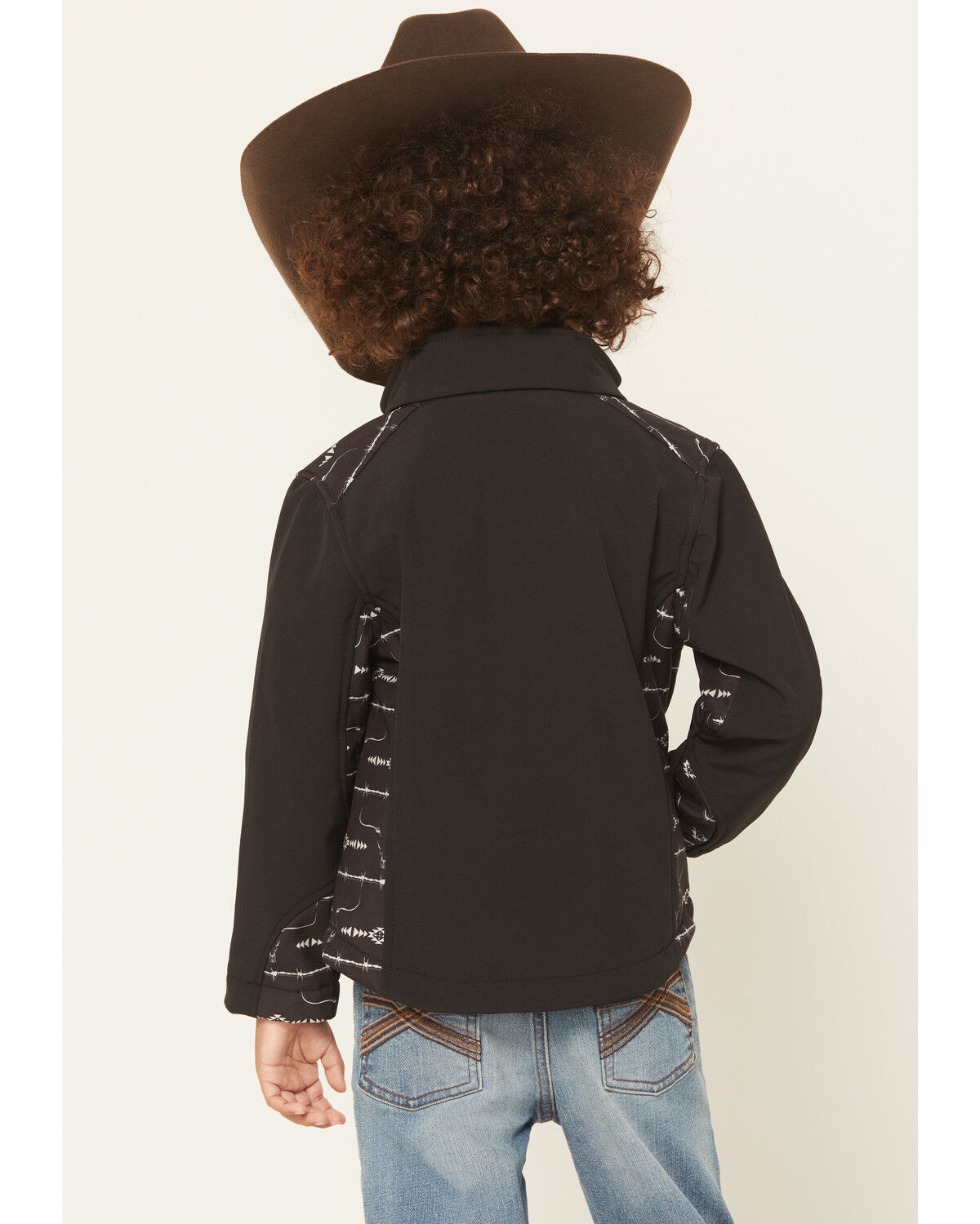 Image #4 - Cowboy Hardware Boys' Ghost Southwestern Print Softshell Jacket, Black, hi-res