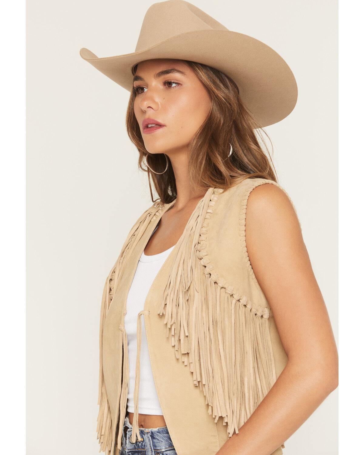 Image #2 - Scully Women's Suede Fringe Vest, Natural, hi-res