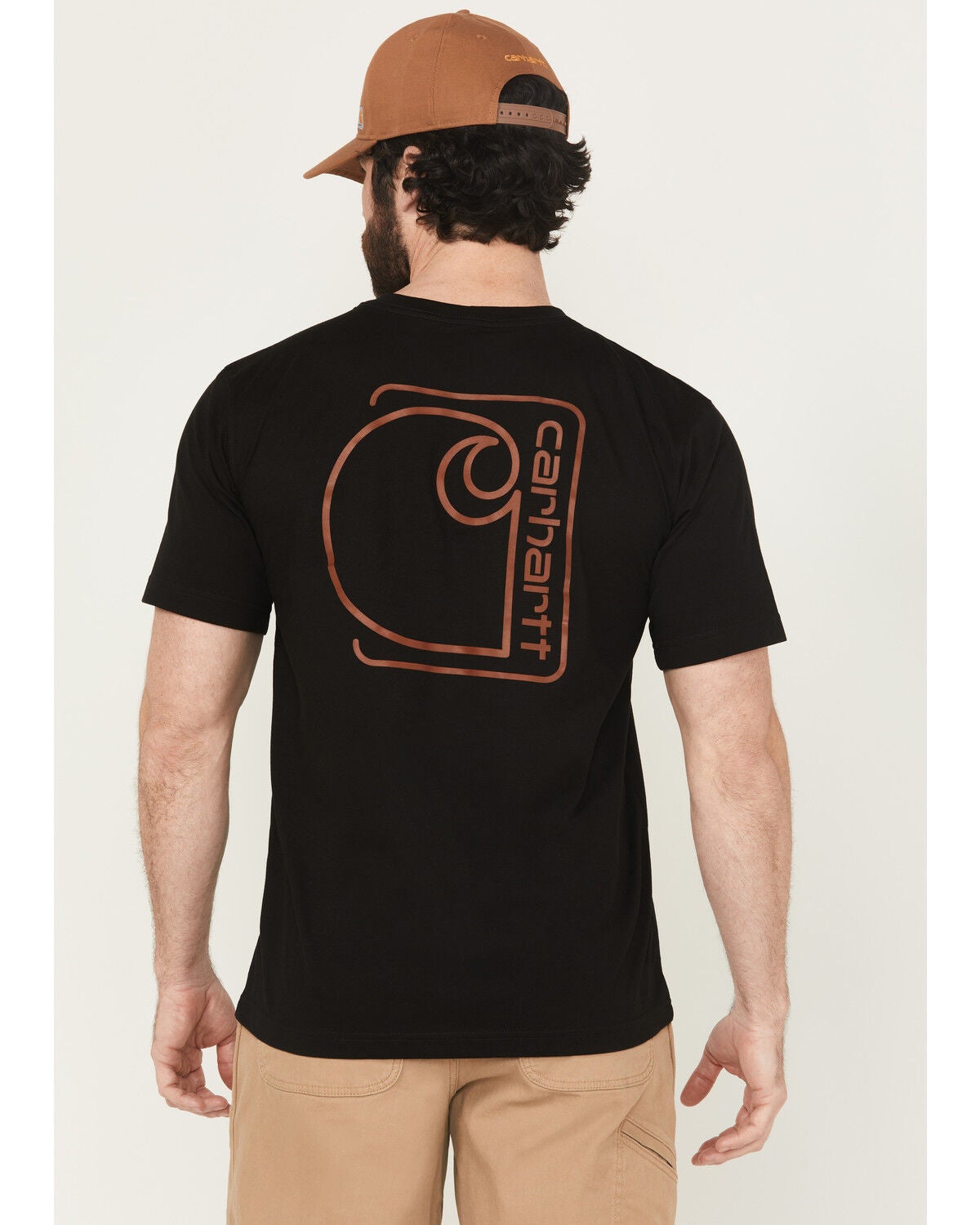 Carhartt Men's Relaxed Fit Lightweight Short Sleeve Pocket Graphic Work T-Shirt, Black, hi-res