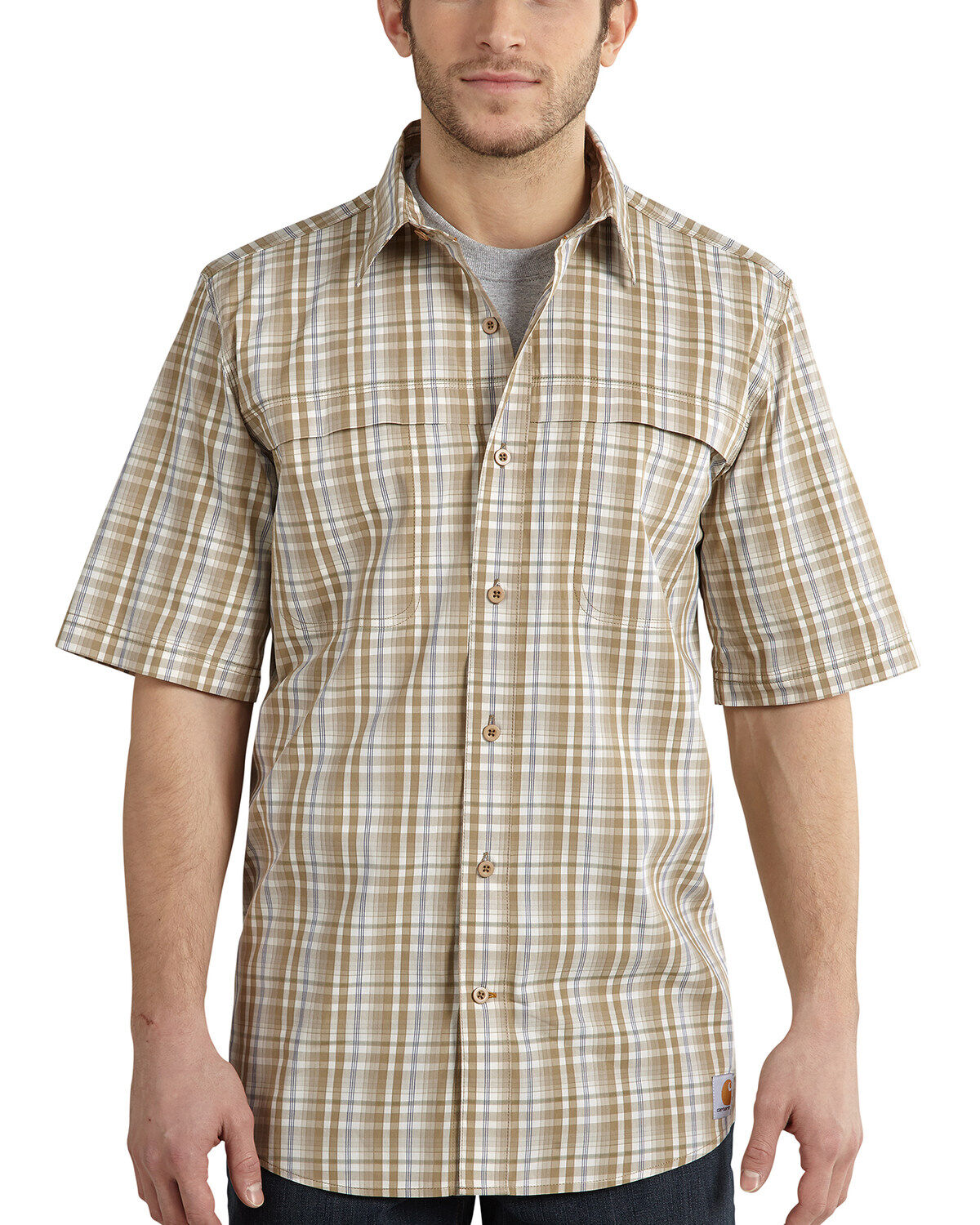 Image #1 - Carhartt Men's Force Plaid Short Sleeve Shirt, , hi-res